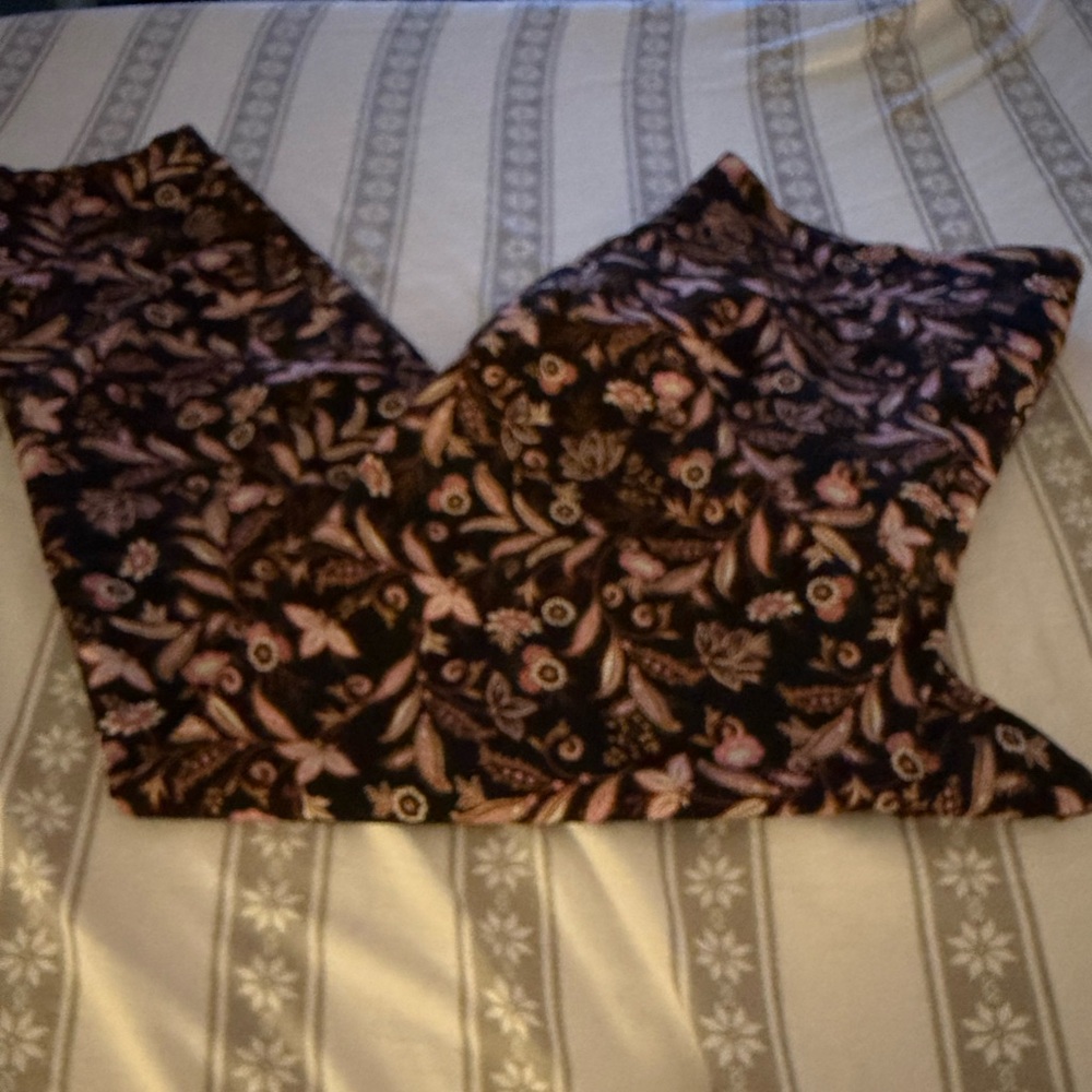 Terra and Sky Floral Patterned Pants Size 1X